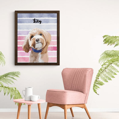 Illustrated Personalized Pet Portrait